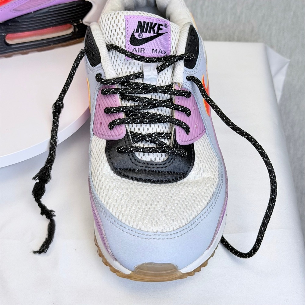Nike Air Max 90 White Pure Platinum Solar Flare CW6029-100 Womens 11 Mens 9.5 - Picture 7 of 7